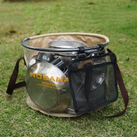 Outdoor Folding Bucket Camping Car Portable Bucket (Capacity: 20L, Color: khaki)