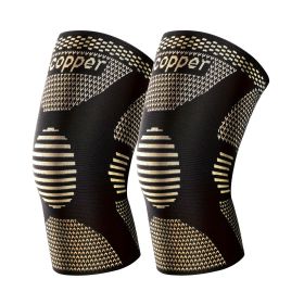 1 Pair Copper Knee Pads Ultimate Shock-Absorbing Gear For Men & Women Superior Knee Support For Sports Yoga Fitness Basketball (Option: XXL)